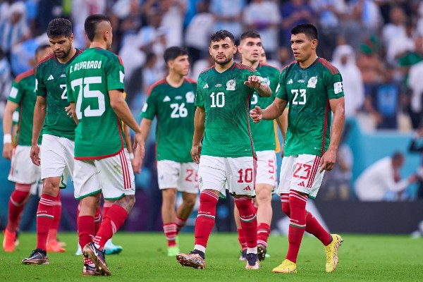 Selección Mexicana durante partido vs Argentina en Qatar 2022