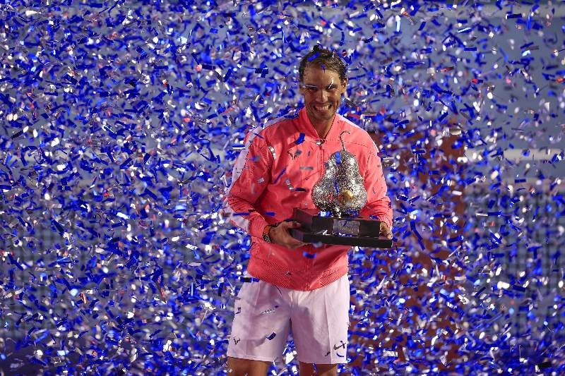 Rafael Nadal en festejo tras el ATP Finals