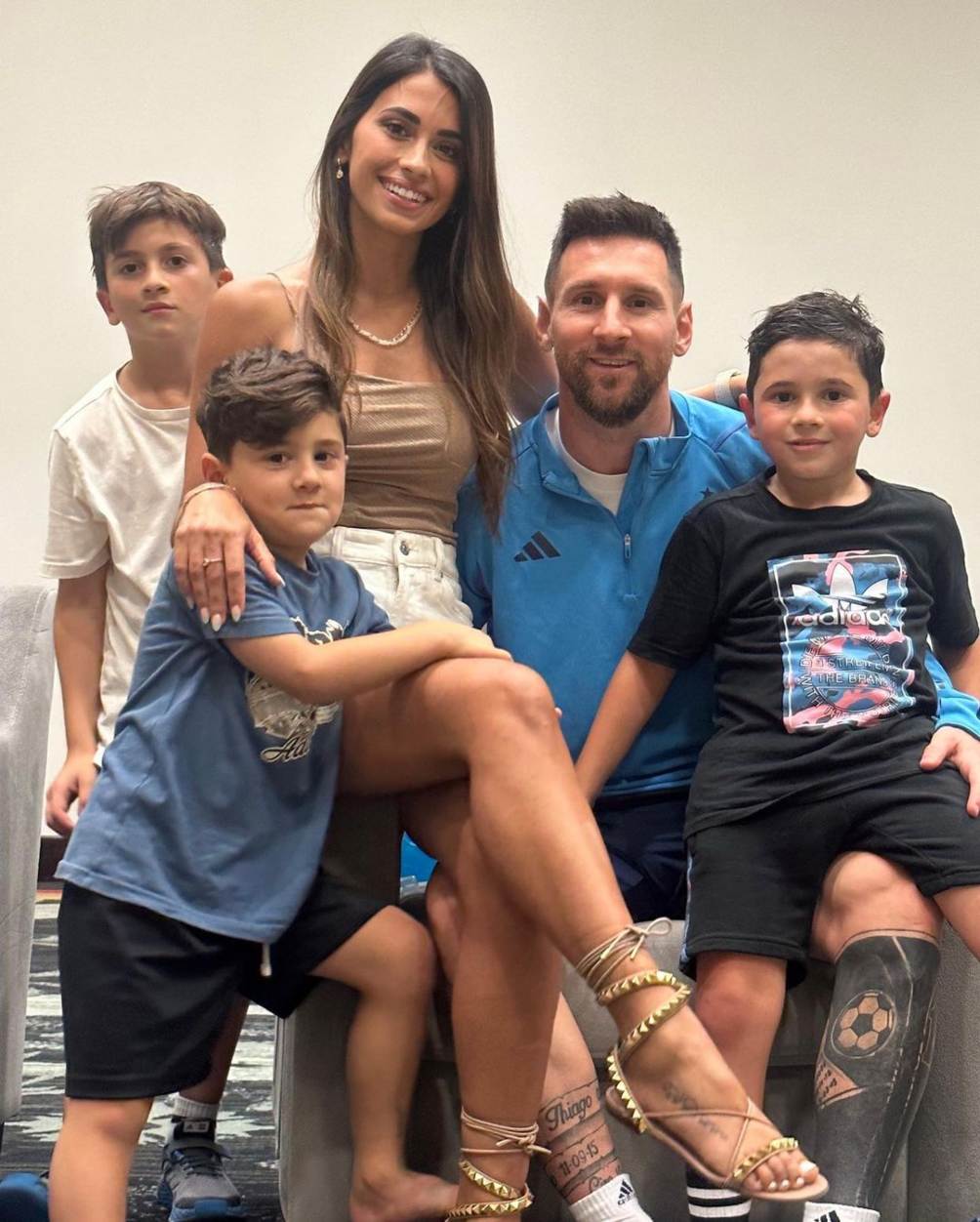 Messi estuvo con su familia en el día de descanso