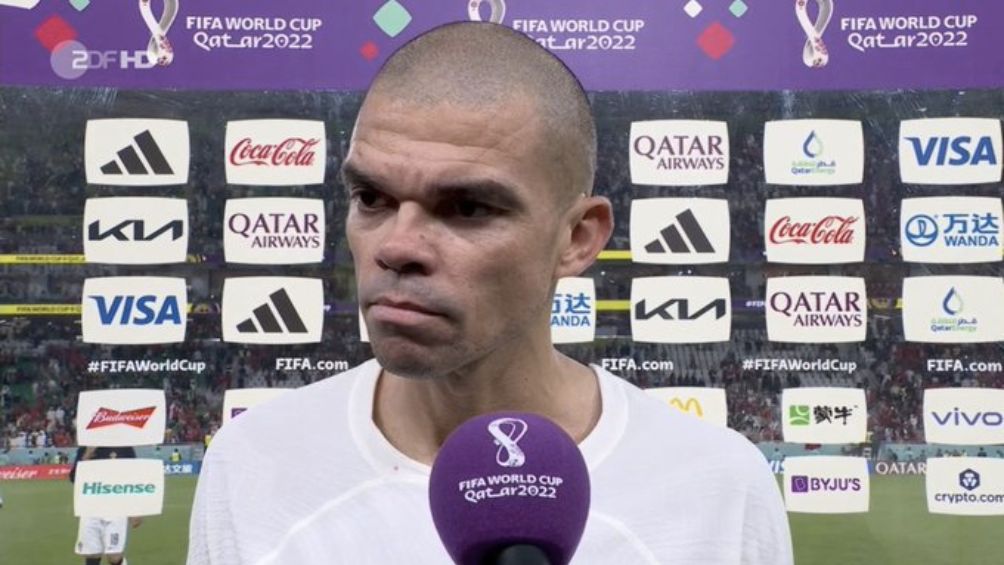 Pepe en zona mixta tras el partido ante Marruecos
