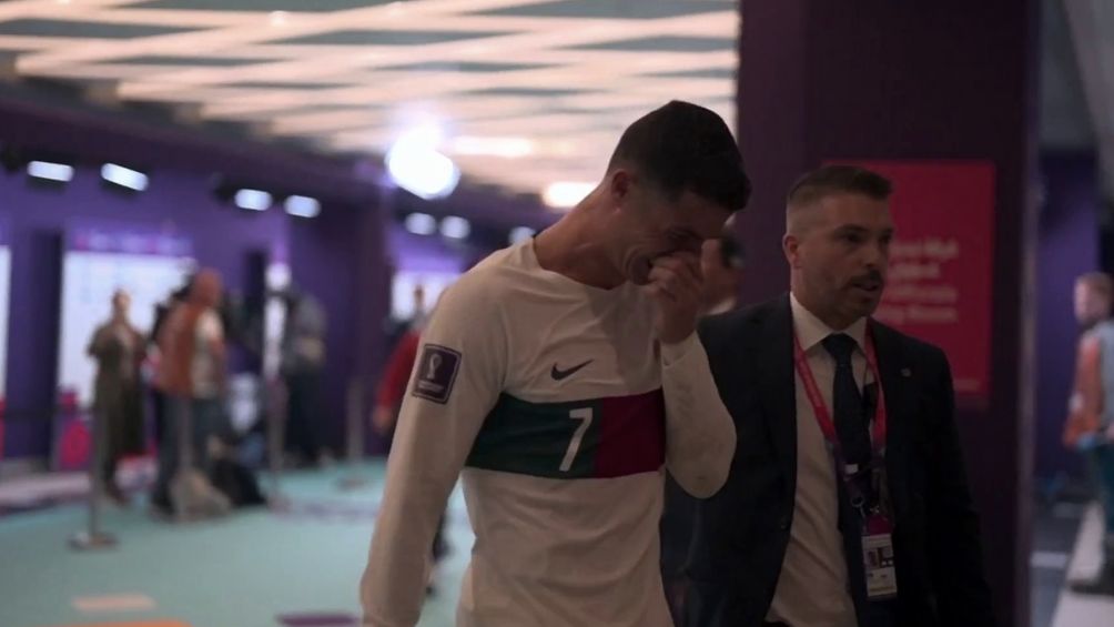 Ronaldo sale entre lagrimas del juego ante Marruecos