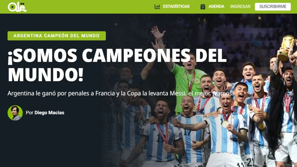 ESPECIAL Olé celebró el campeonato de su selección