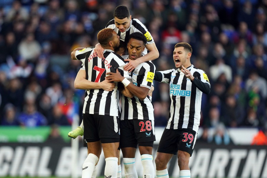 Newcastle United's celebrando el triunfo