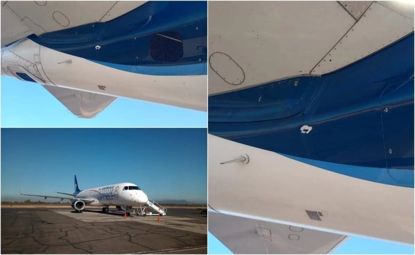 Impacto de bala en avión de Aeroméxico