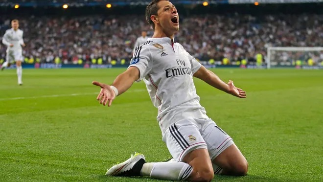 Chicharito en su etapa como jugador del Real Madrid 