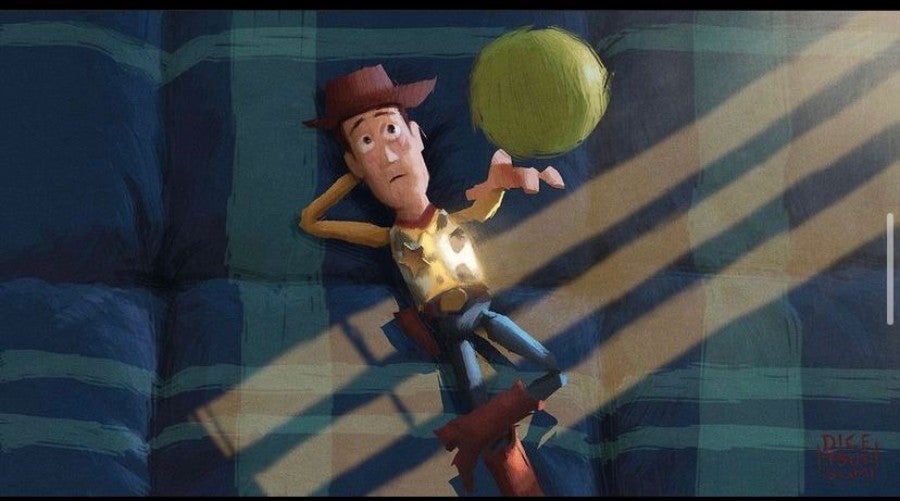 Woody jugando con pelota 