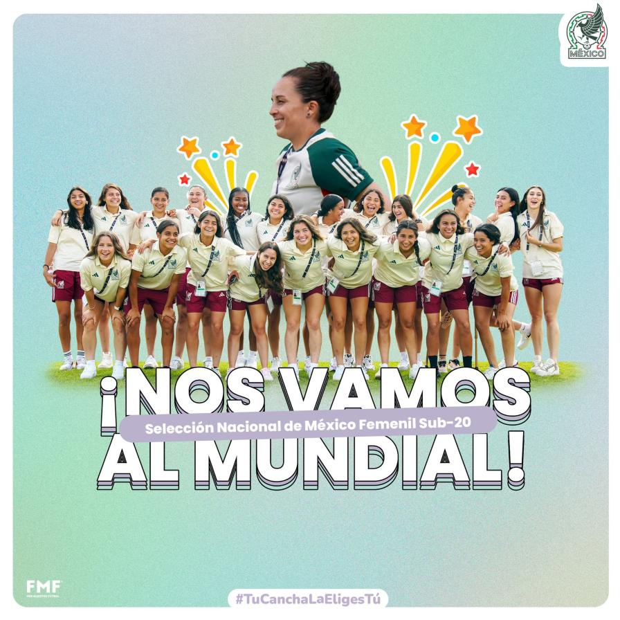 Selección Mexicana Femenil festejando su pase al Mundial Sub 20