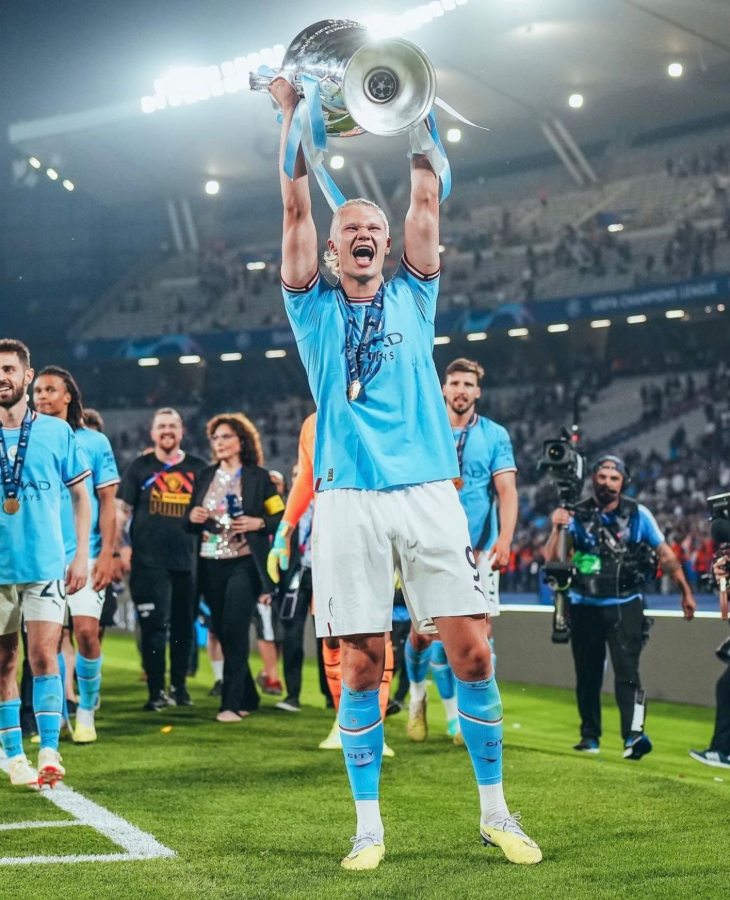 Erling Haaland tras ganar la Champions League con el Manchester City