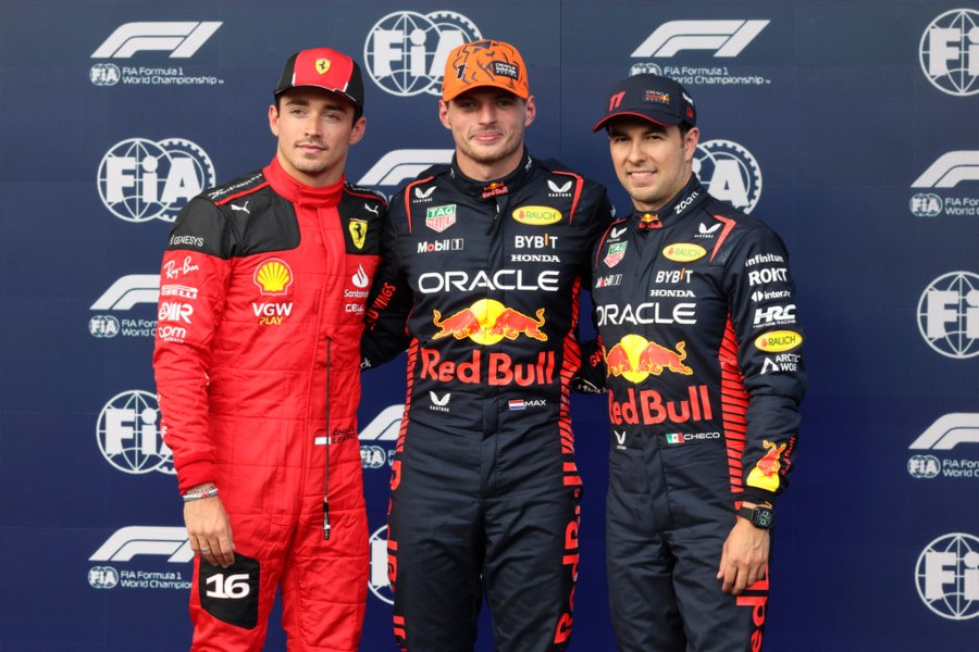 Verstappen, Leclerc y Checo terminaron 1ro, 2do y 3ro en la clasificación