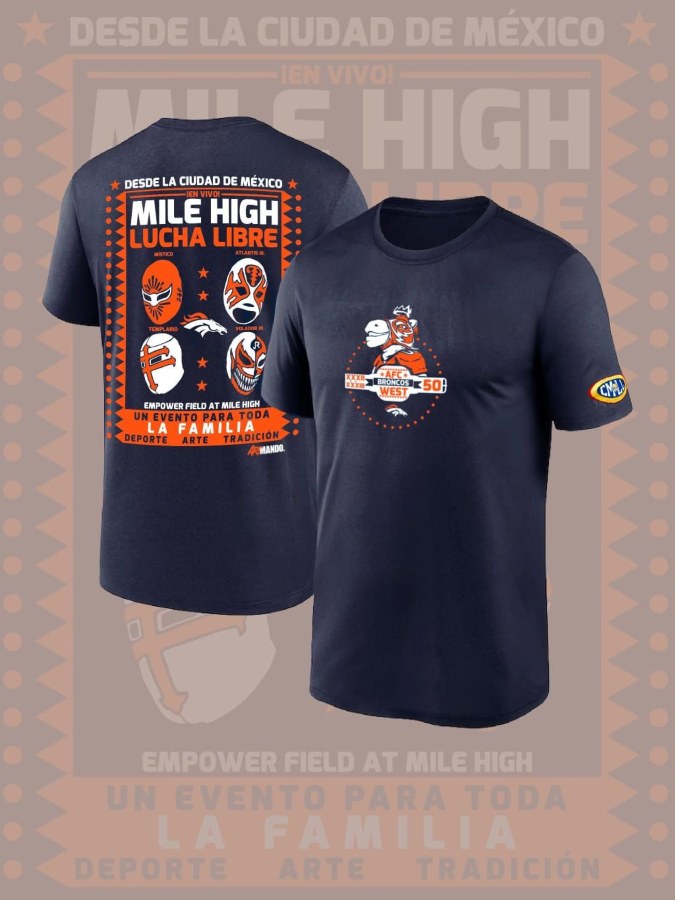 Camiseta edición limitada entre Broncos y el CMLL