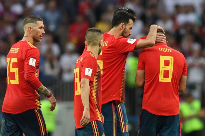 España siendo eliminada de Rusia 2018 