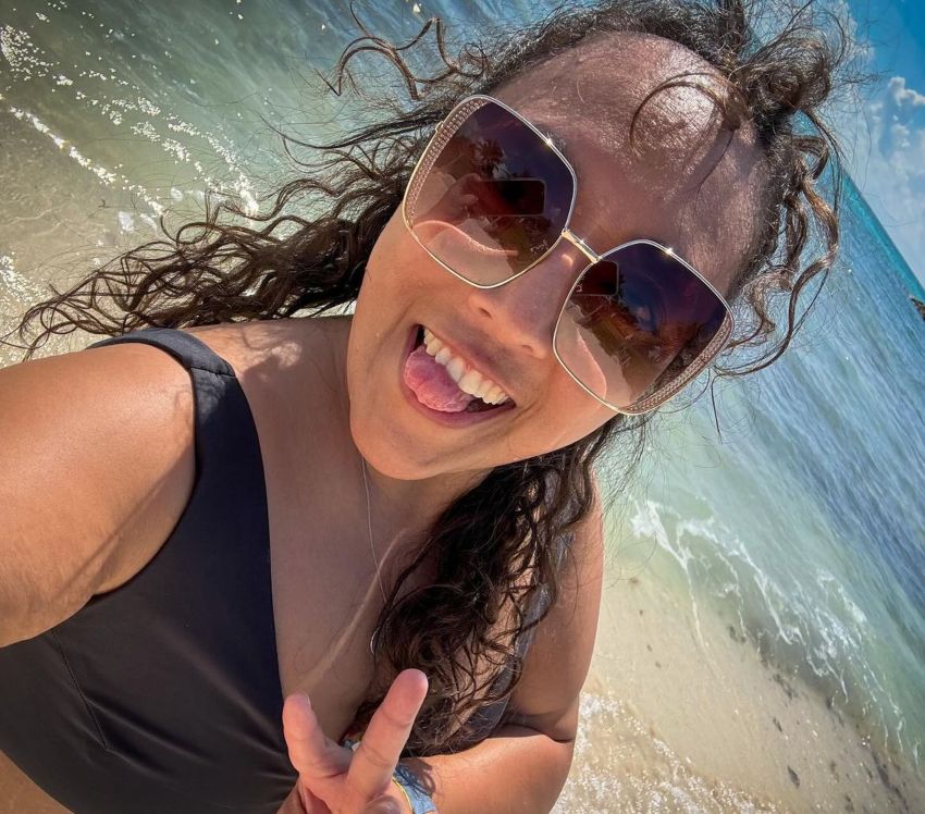 Rodríguez en las playas de Cancún 