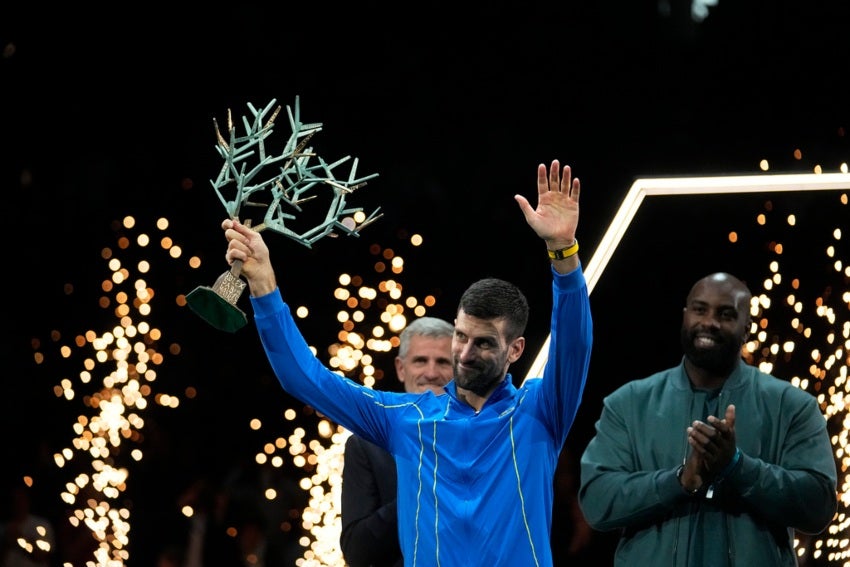 Djokovic celebrando su victoria 