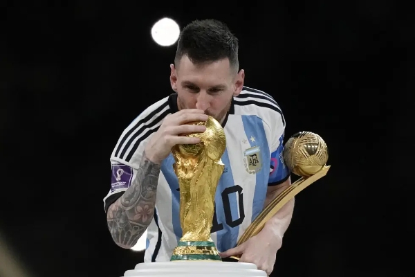 Messi celebrando el título del Mundial 2022 