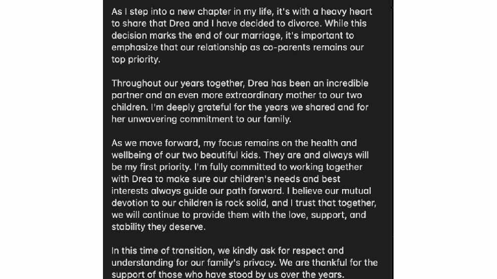 Dio a conocer su divorcio CAPTURA DE PANTALLA TWITTER