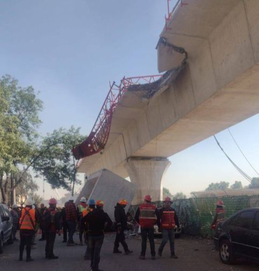 Colapso de una estructura del Tren Interurbano México