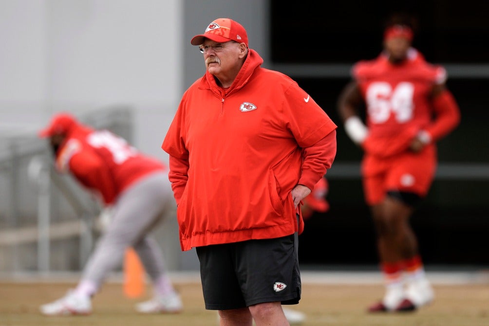 Andy Reid en un entrenamiento