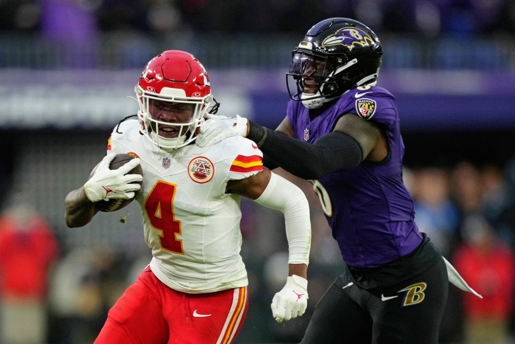 Rice en el partido contra los Baltimore Ravens