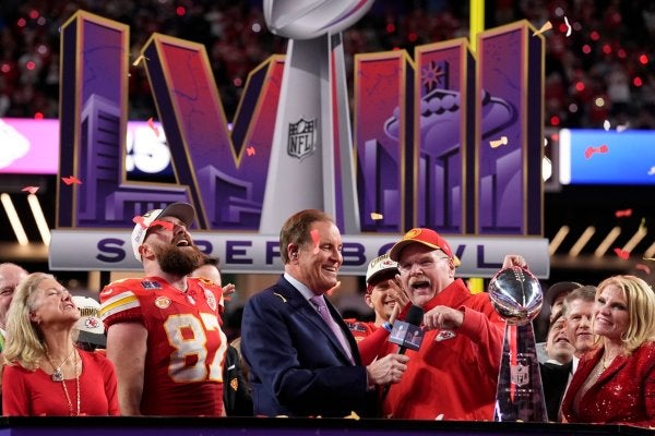 Andy Reid tras ganar el Super Bowl