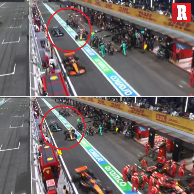 Checo casi choca con Fernando Alonso en una salida en pits
