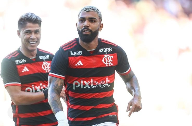 Barbosa en un partido de Flamengo