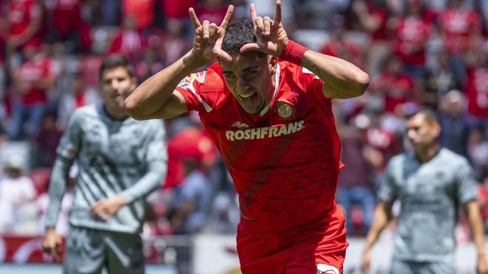 La celebración de Toluca en el primer gol