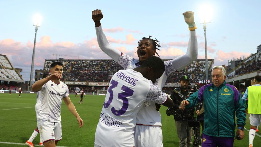 Fiorentina celebrando el 1-0
