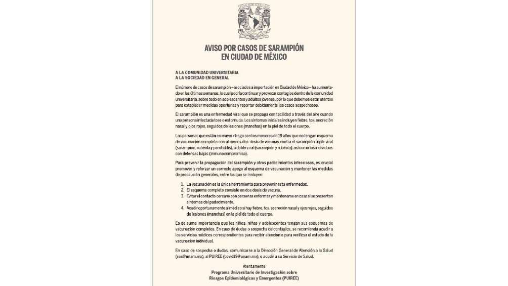 La UNAM publicó unas medidas para prevenir contagiarse de la enfermedad. 
