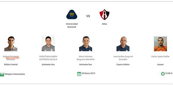 Escobedo fue central en el Pumas vs Atlas 