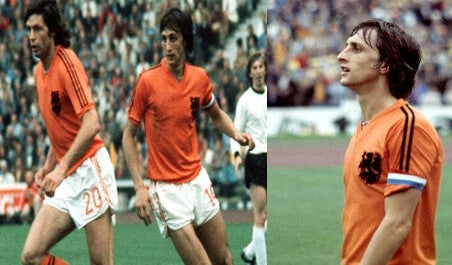 Johan Cruyff con el seleccionado holandés