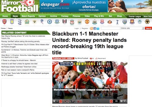 Mirror destaca en las imágenes al Chicharito.