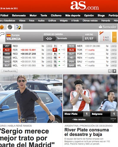 En España As también habló del descenso (IMAGEN TOMADA DE INTERNET)