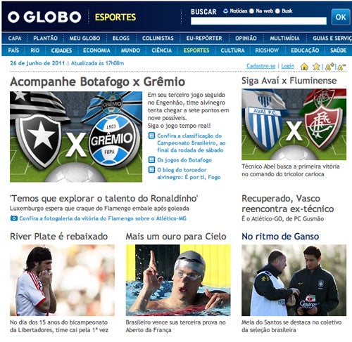 En Brasil O Globo dio a conocer la noticia así (IMAGEN TOMADA DE INTERNET)