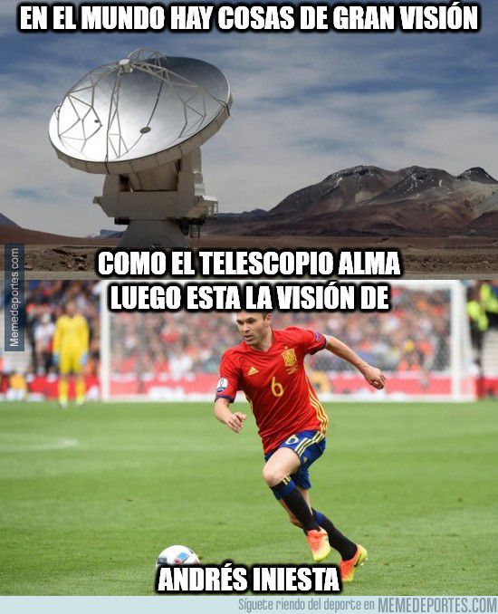 Andrés Iniesta tiene la mejor vista panorámica en el futbol