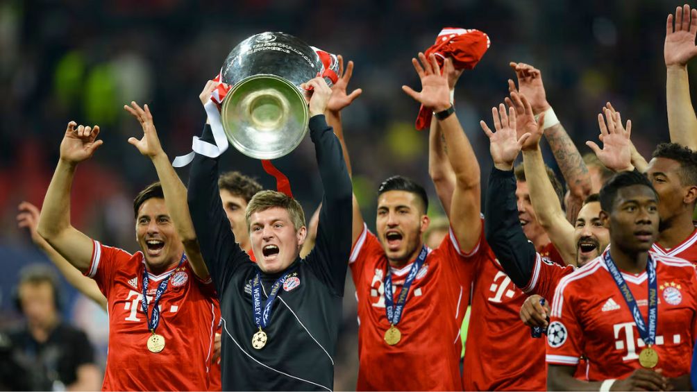 Kroos festeja su primera Champions League, con el Bayern Munich