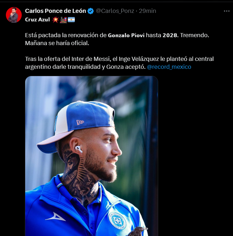 Se espera que mañana se haga oficial la renovación de Piovi
