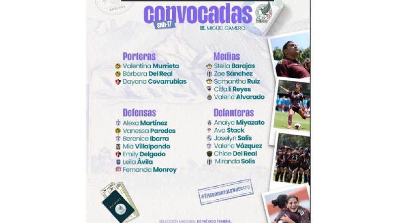 Ellas son las convocadas