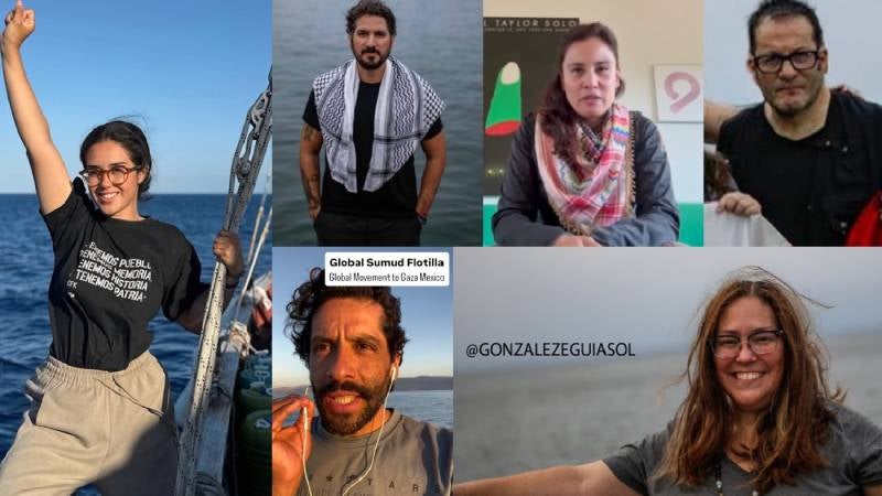 Entre los connacionales se encuentran Arlín Medrano, Sol González, Carlos Pérez Osorio y otros tres activistas. / RS