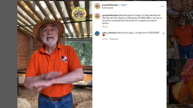 El Tío Pepe tiene su cuenta de instagram dedicada a su granja. / IG: @granjadeltiopepe