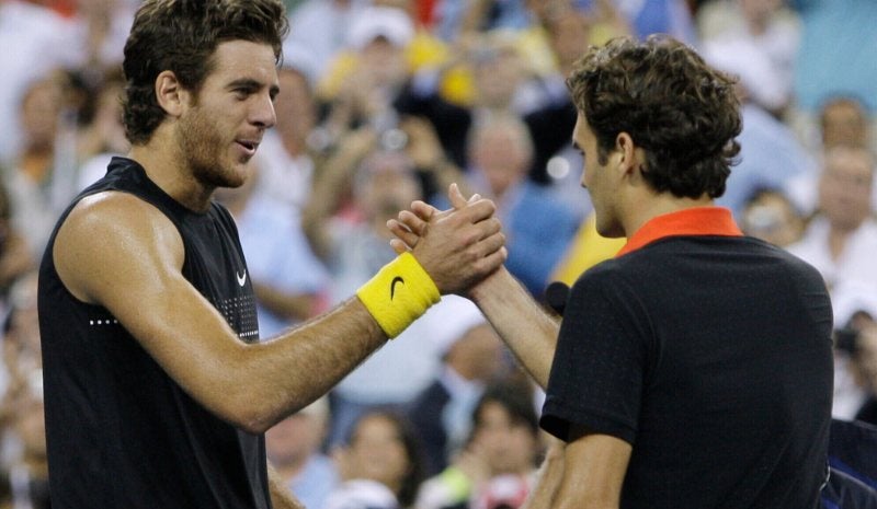 Federer y del Potro en partido