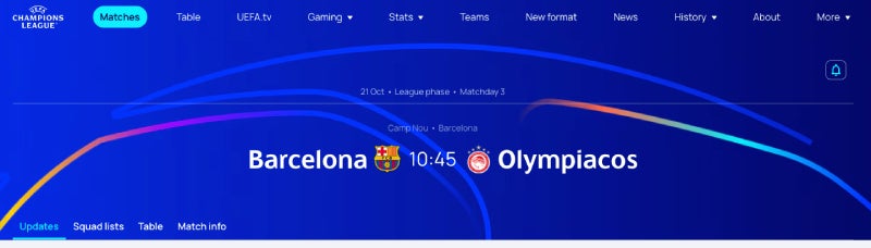 En la página de la UEFA ya aparece el Camp Nou como sede