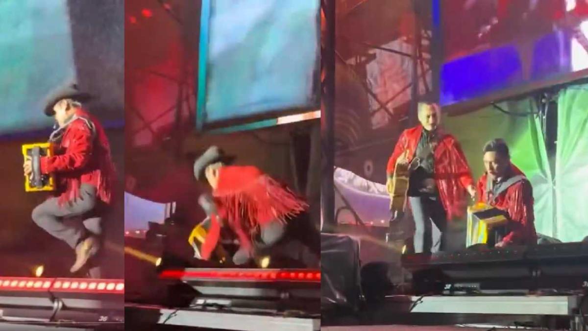 Jorge Hernández cayó, pero nunca dejó de cantar/IG: @lostigresdelnorte