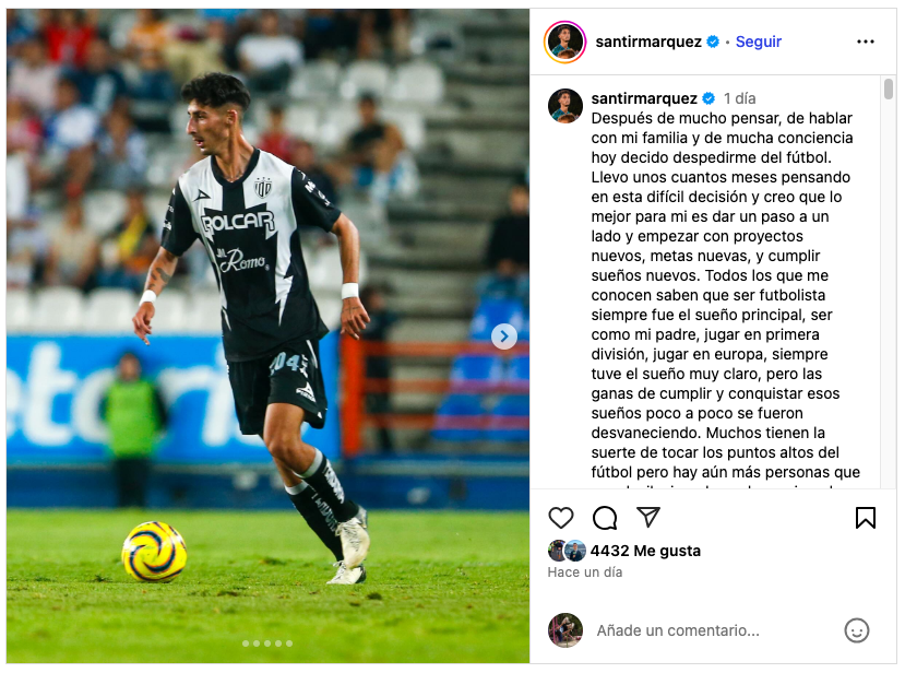 Así se despidió Santiago Márquez del futbol