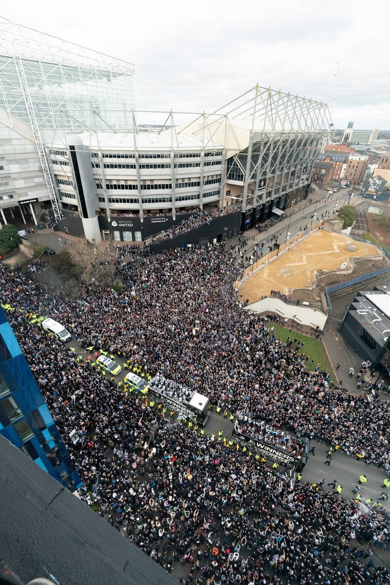 Así se vio la celebración por los aires