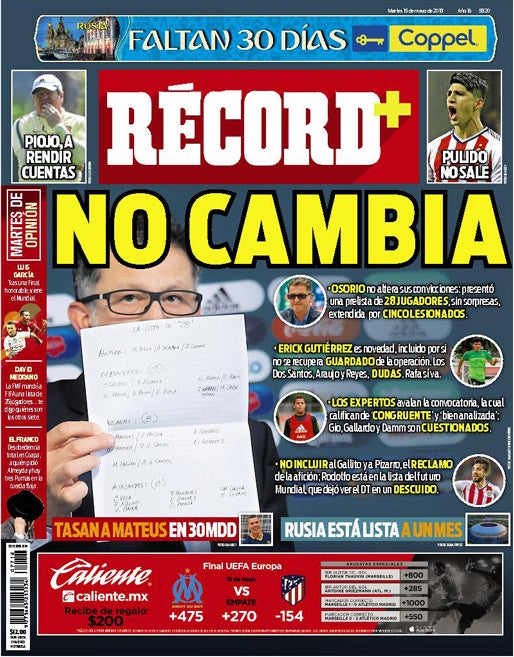 Portada 15 Mayo 2018