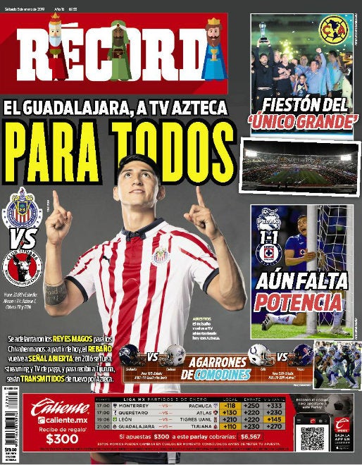 Portada RÉCORD 2019-01-05