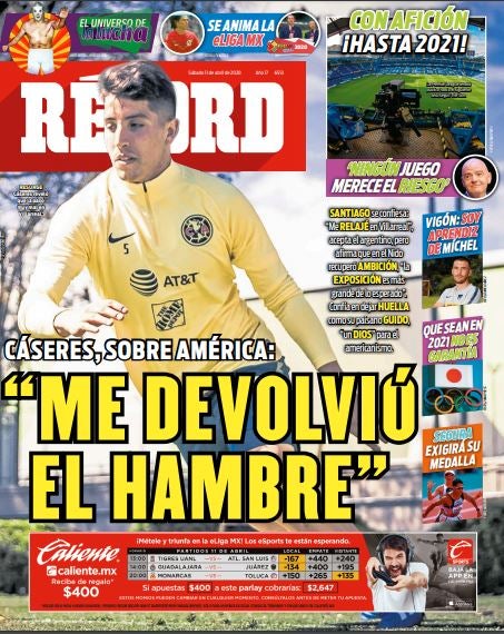 Portada RÉCORD 2020-04-11