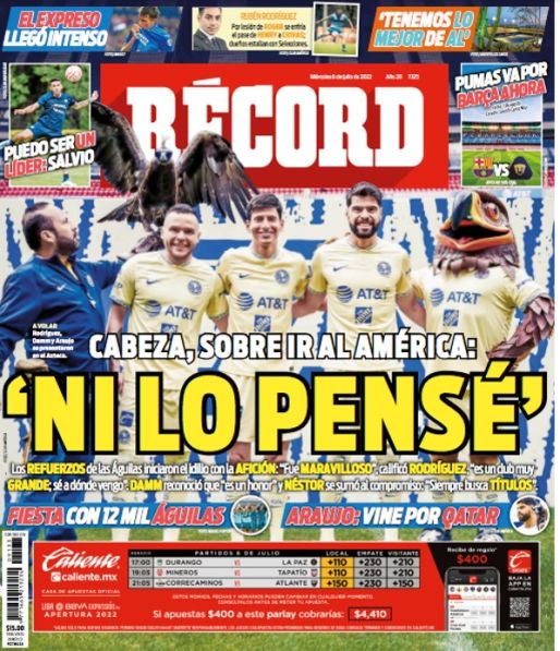 Portada RÉCORD 06 Julio 2022