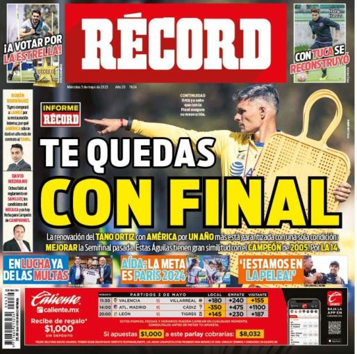 Portada RÉCORD 03 Mayo 2023