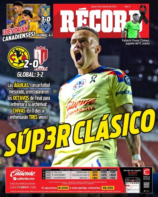 Portada RÉCORD 15 febrero 2024